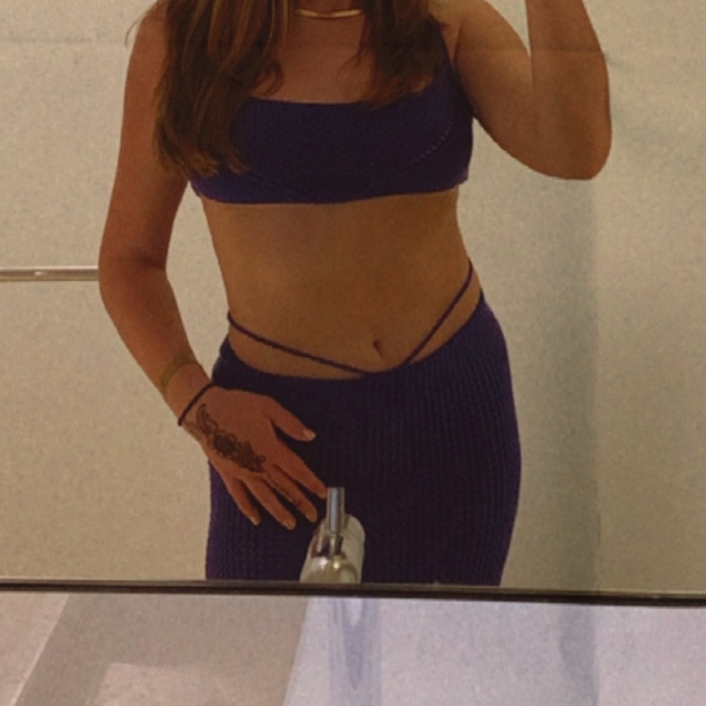 2 piece knit purple set